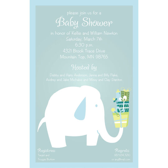 Baby Elephant Shower Invitations